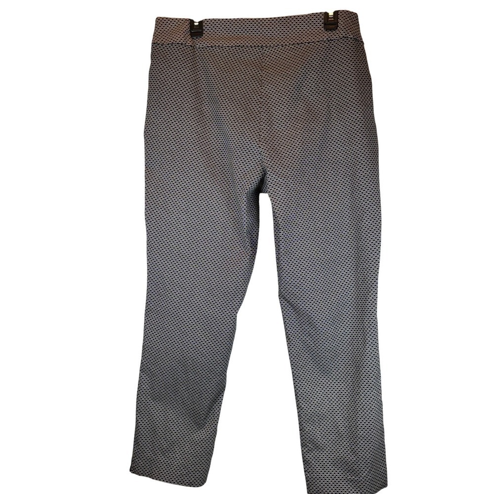 Counterparts Pull-On Straight Leg Pants Stretch Women's Size 18 Preppy Geometric - Picture 3 of 8